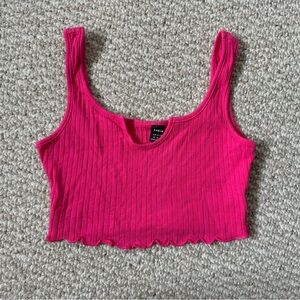 Hot Pink Cropped Tank Top